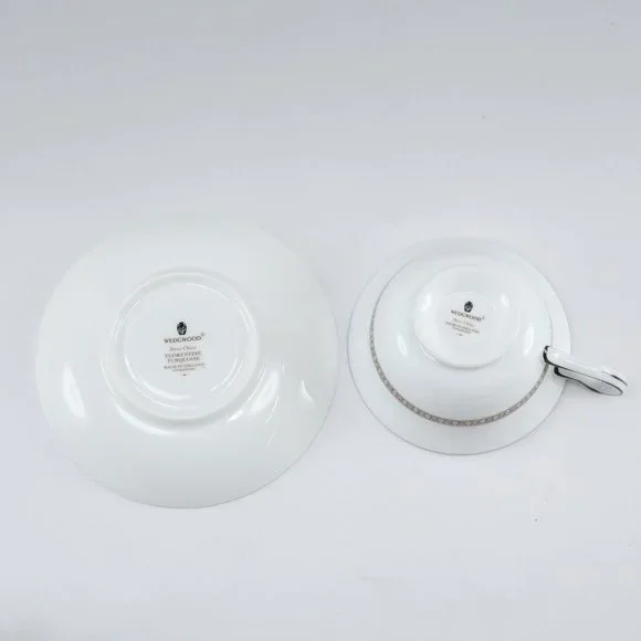 Wedgwood Cup & saucer & plate Florentine turquoise Tableware Porcelain _ - Picture 4 of 7